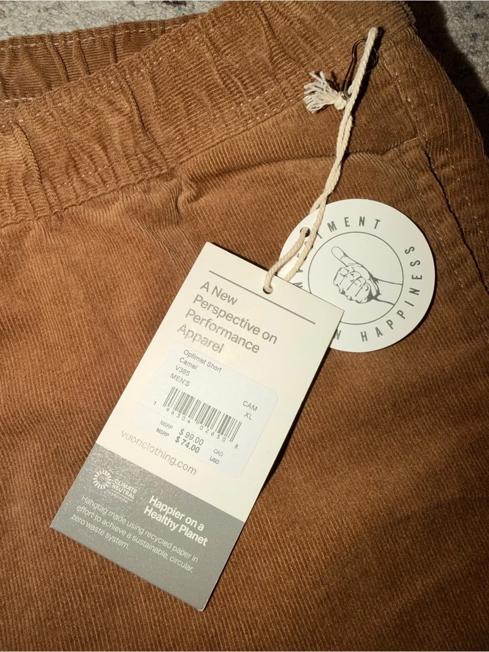 NWT Vuori Optimist Shorts - Camel color